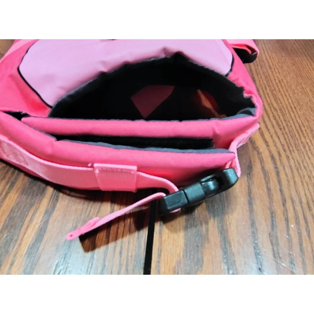 Pink Dog Life Jacket Size M Polyester w/ Rescue Handle Quick-Release Buckle